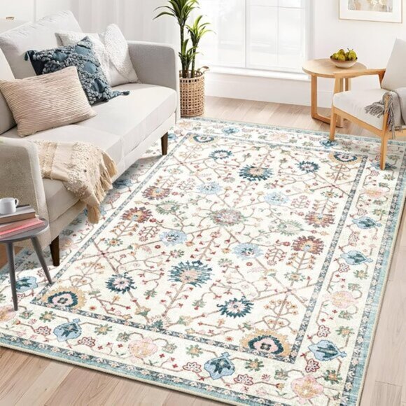 Non Slip 5 x 7 Area Rug Boho Washable Rugs for Living Room Bedroom Indoor Carpet - Picture 6 of 11